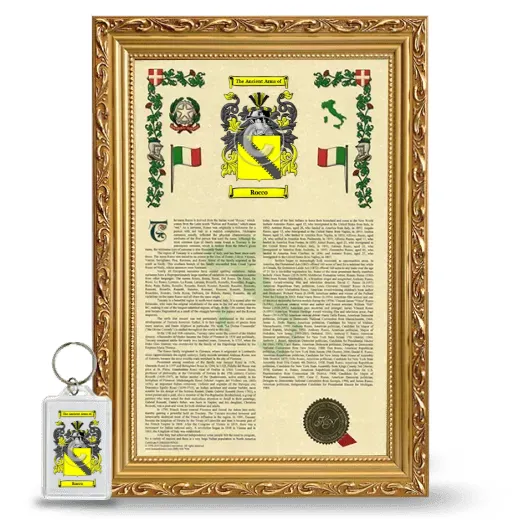 Rocco Framed Armorial History and Keychain - Gold