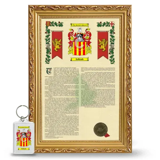 Rollands Framed Armorial History and Keychain - Gold