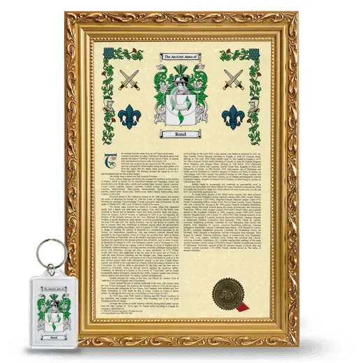 Rond Framed Armorial History and Keychain - Gold