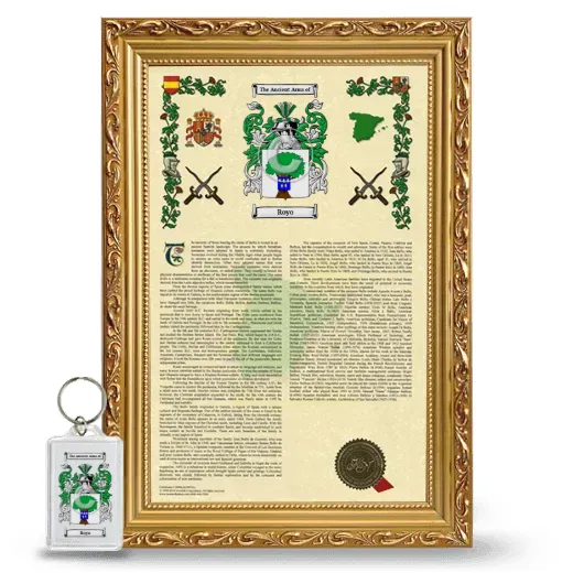 Royo Framed Armorial History and Keychain - Gold