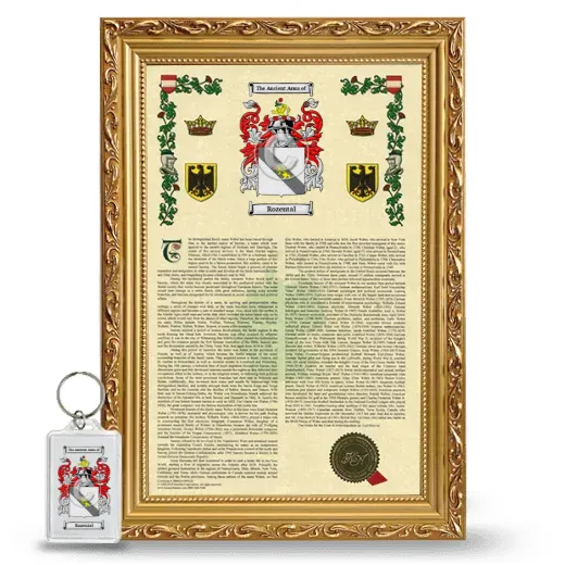 Rozental Framed Armorial History and Keychain - Gold