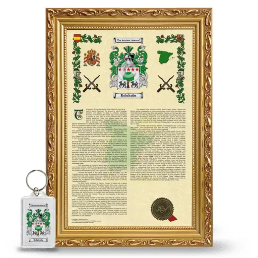 Rubalcaba Framed Armorial History and Keychain - Gold
