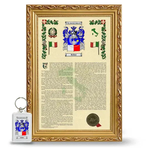 Rubini Framed Armorial History and Keychain - Gold