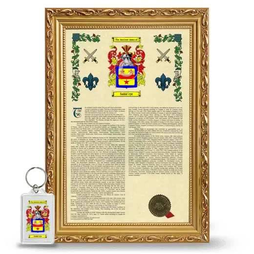 Saint'cyr Framed Armorial History and Keychain - Gold