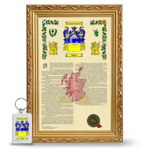Santin Framed Armorial History and Keychain - Gold