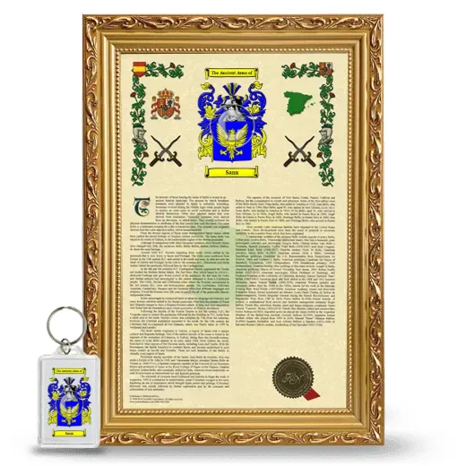 Sanx Framed Armorial History and Keychain - Gold