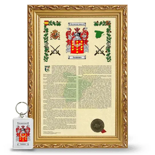 Sarmento Framed Armorial History and Keychain - Gold