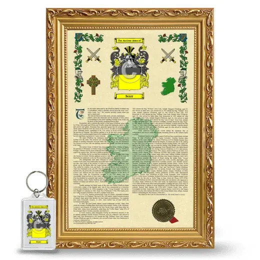 Scarr Framed Armorial History and Keychain - Gold