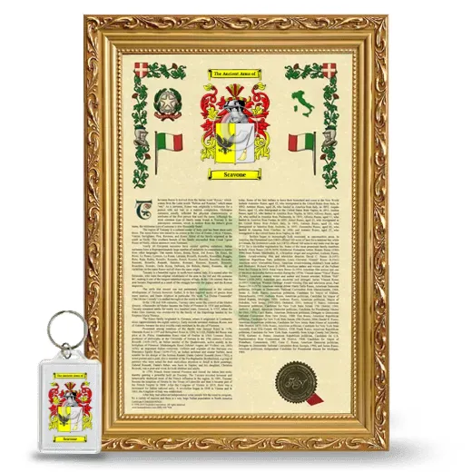 Scavone Framed Armorial History and Keychain - Gold