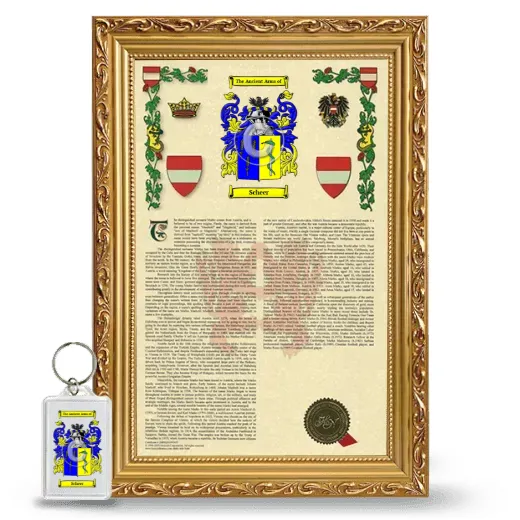 Scheer Framed Armorial History and Keychain - Gold