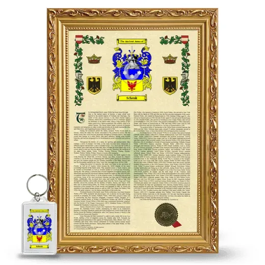 Schenk Framed Armorial History and Keychain - Gold