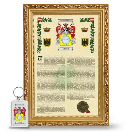 Schiebel Framed Armorial History and Keychain - Gold