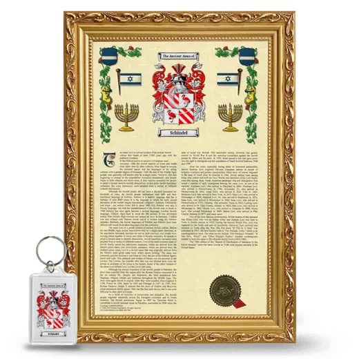 Schindel Framed Armorial History and Keychain - Gold