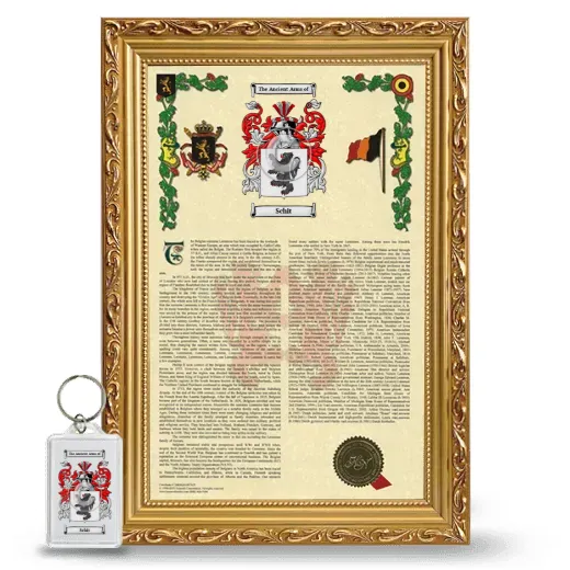 Schit Framed Armorial History and Keychain - Gold