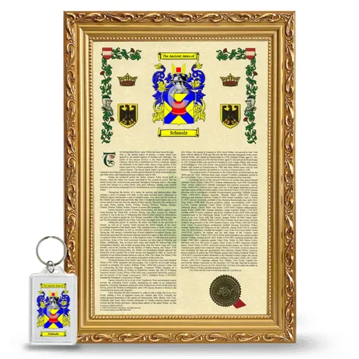 Schmalz Framed Armorial History and Keychain - Gold