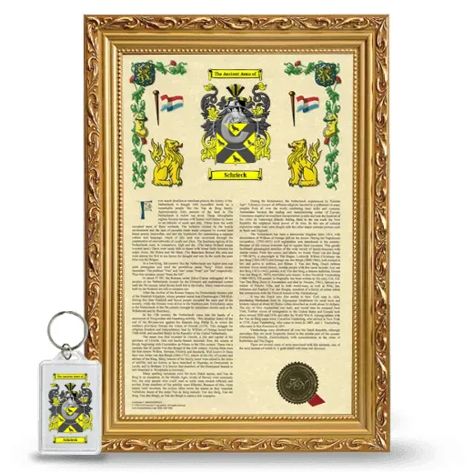 Schrieck Framed Armorial History and Keychain - Gold
