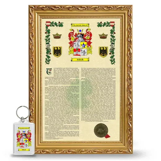 Schuck Framed Armorial History and Keychain - Gold