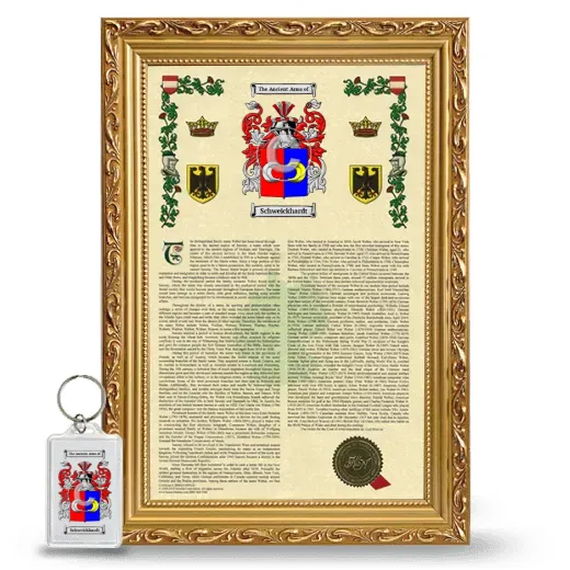 Schweickhardt Framed Armorial History and Keychain - Gold