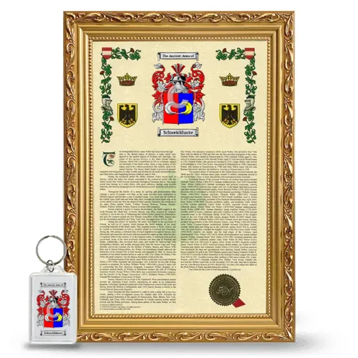 Schweickharte Framed Armorial History and Keychain - Gold