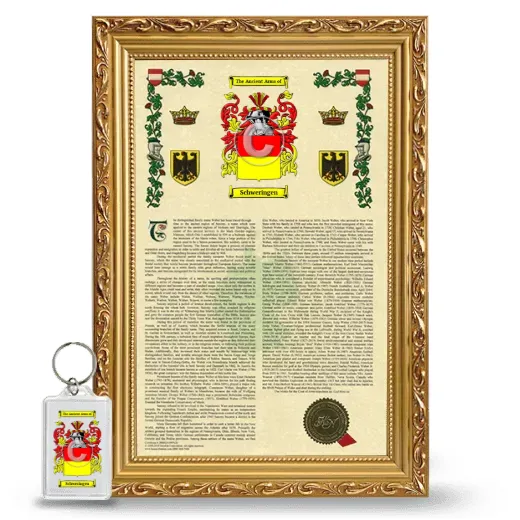 Schweringen Framed Armorial History and Keychain - Gold