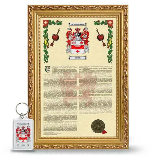 Seilen Framed Armorial History and Keychain - Gold