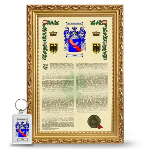 Seres Framed Armorial History and Keychain - Gold