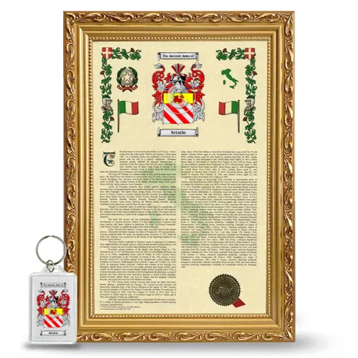 Setario Framed Armorial History and Keychain - Gold