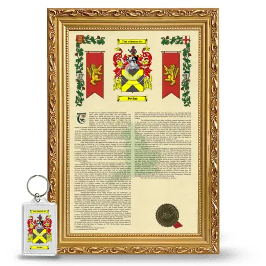Sevine Framed Armorial History and Keychain - Gold
