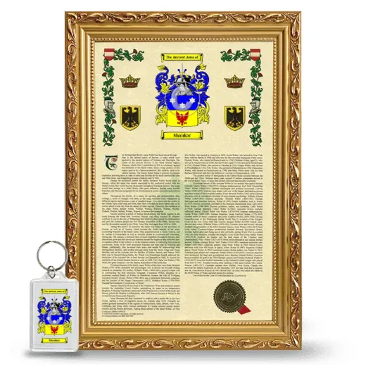 Shankar Framed Armorial History and Keychain - Gold