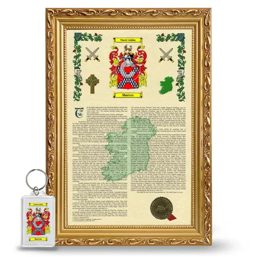 Sharum Framed Armorial History and Keychain - Gold