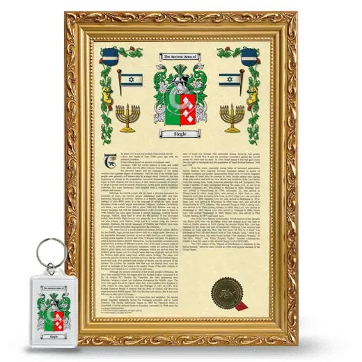 Siegle Framed Armorial History and Keychain - Gold