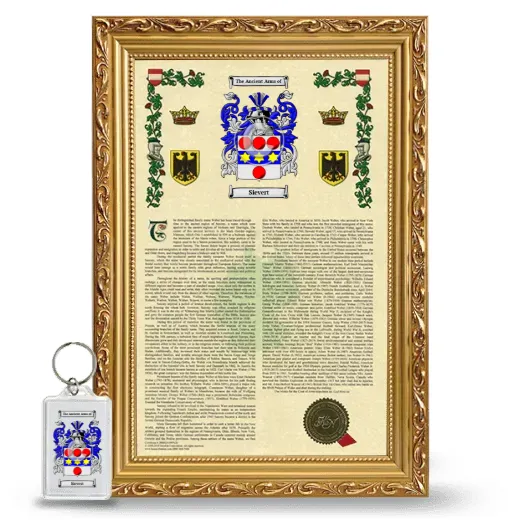Sievert Framed Armorial History and Keychain - Gold