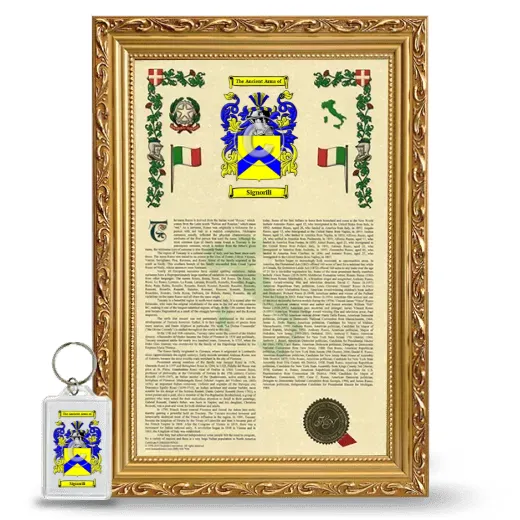 Signorili Framed Armorial History and Keychain - Gold