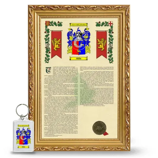 Siklin Framed Armorial History and Keychain - Gold