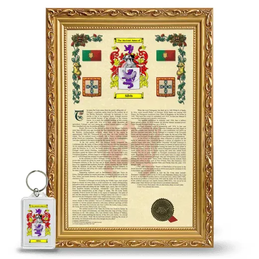 Silvis Framed Armorial History and Keychain - Gold