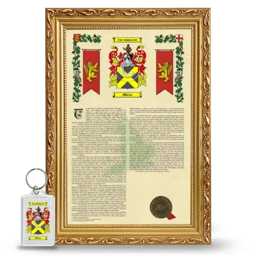 Silwan Framed Armorial History and Keychain - Gold