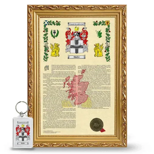 Sincler Framed Armorial History and Keychain - Gold