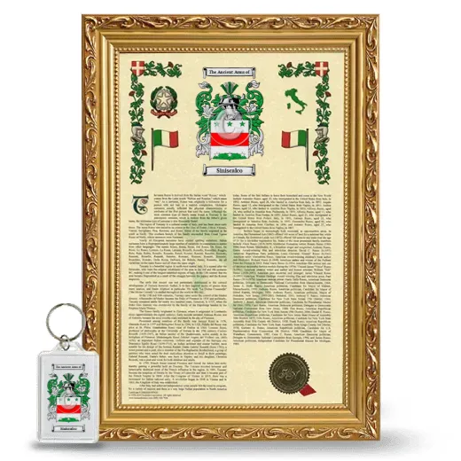Siniscalco Framed Armorial History and Keychain - Gold