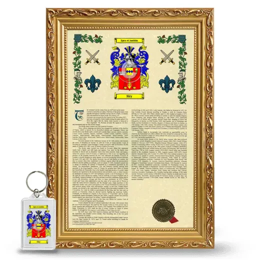 Siry Framed Armorial History and Keychain - Gold