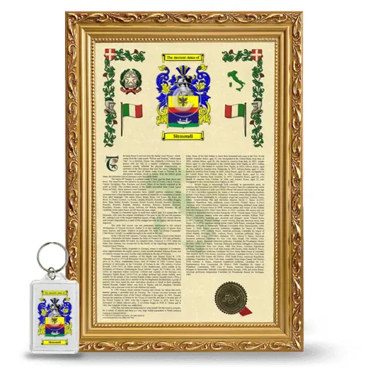 Sismondi Framed Armorial History and Keychain - Gold