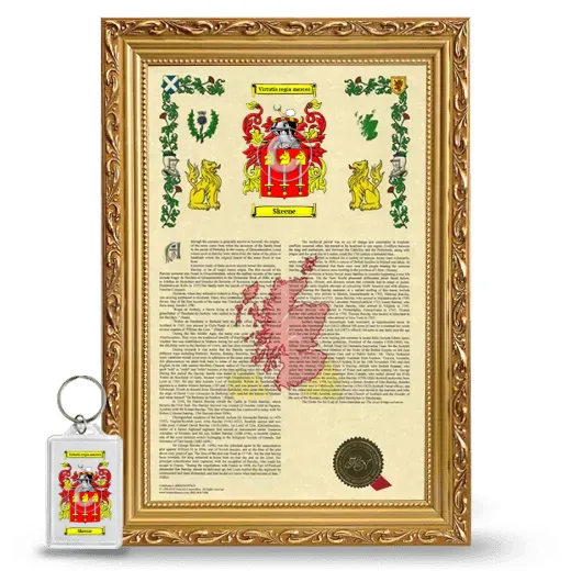 Skeene Framed Armorial History and Keychain - Gold