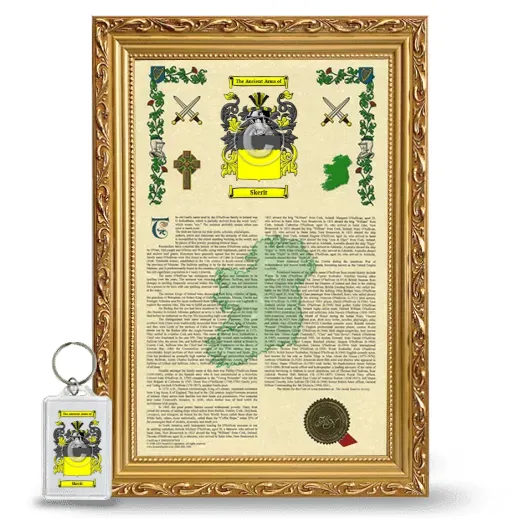 Skerit Framed Armorial History and Keychain - Gold