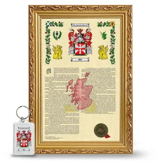 Skit Framed Armorial History and Keychain - Gold