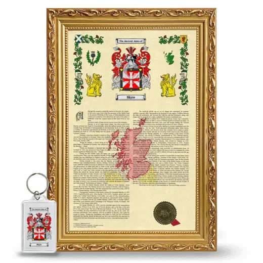 Skyte Framed Armorial History and Keychain - Gold