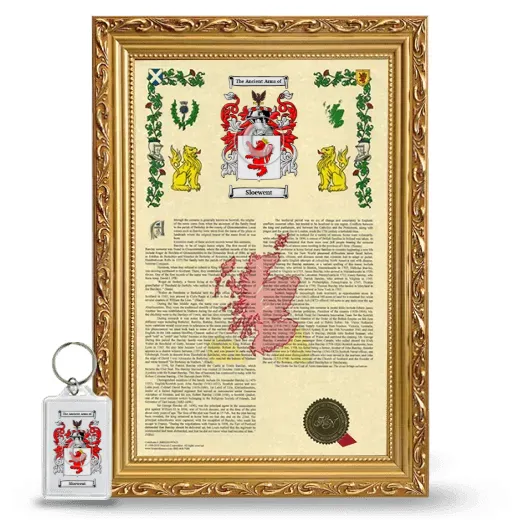 Sloewent Framed Armorial History and Keychain - Gold
