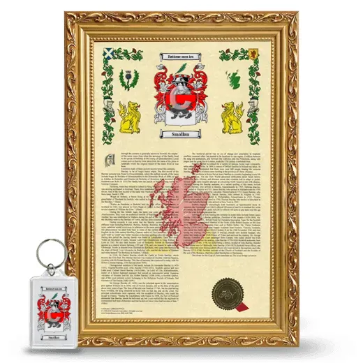 Smallan Framed Armorial History and Keychain - Gold