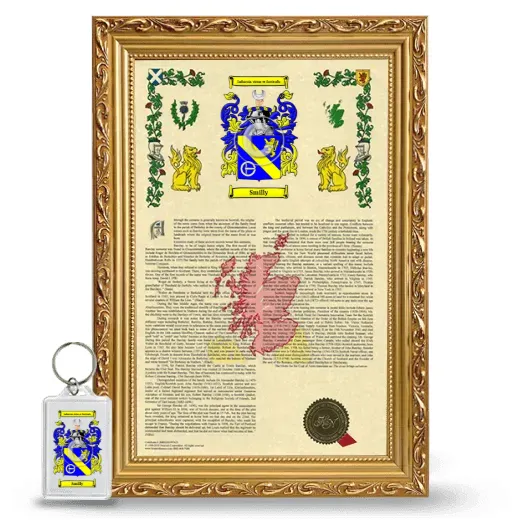 Smilly Framed Armorial History and Keychain - Gold