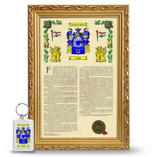 Smith Framed Armorial History and Keychain - Gold