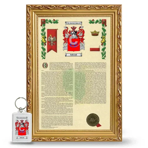 Sobczyk Framed Armorial History and Keychain - Gold