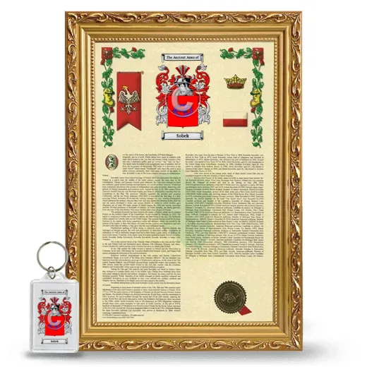 Sobek Framed Armorial History and Keychain - Gold